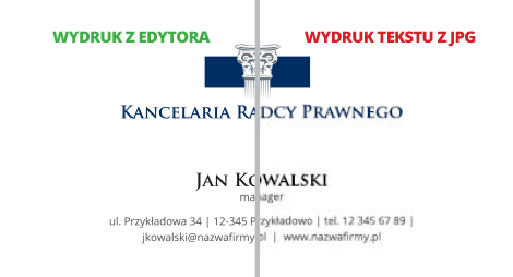 Porównanie wydruku