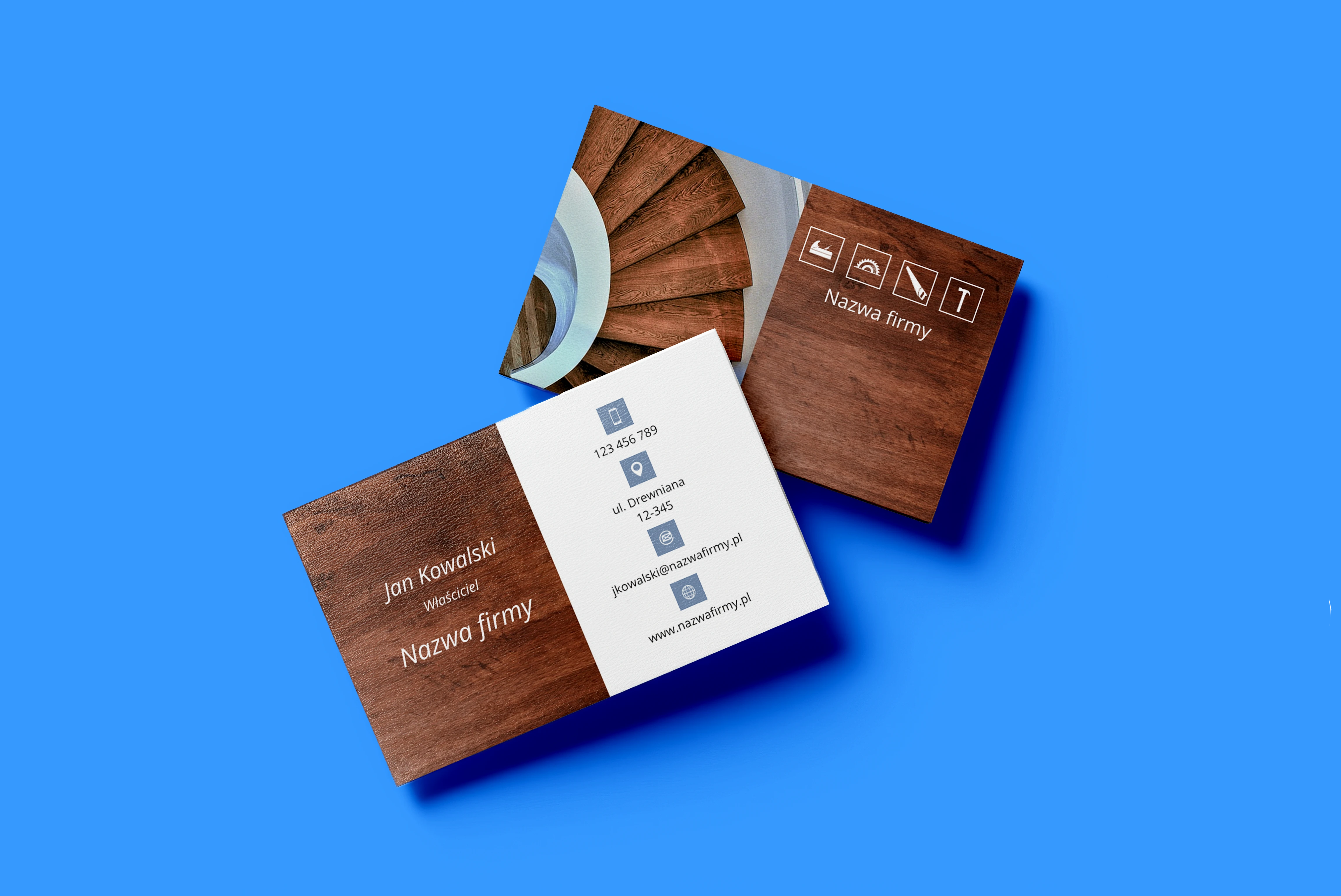 Profesjonalne wzory wizytówek dla zakładów stolarskich