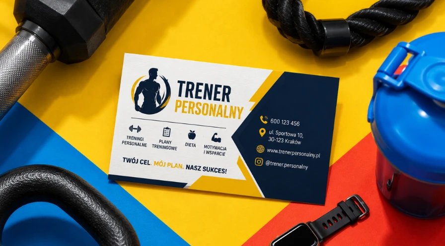 Wizytówka dla trenera personalnego – jak stworzyć projekt, który przyciąga klientów?